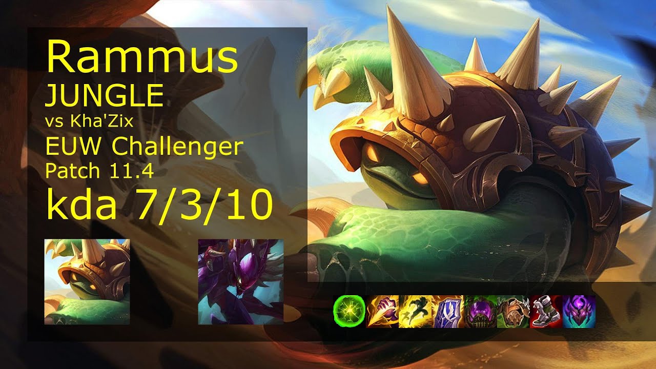 Rammus vs Kha'Zix Jungle - EUW Challenger 7/3/10 Patch 11.4 Gameplay