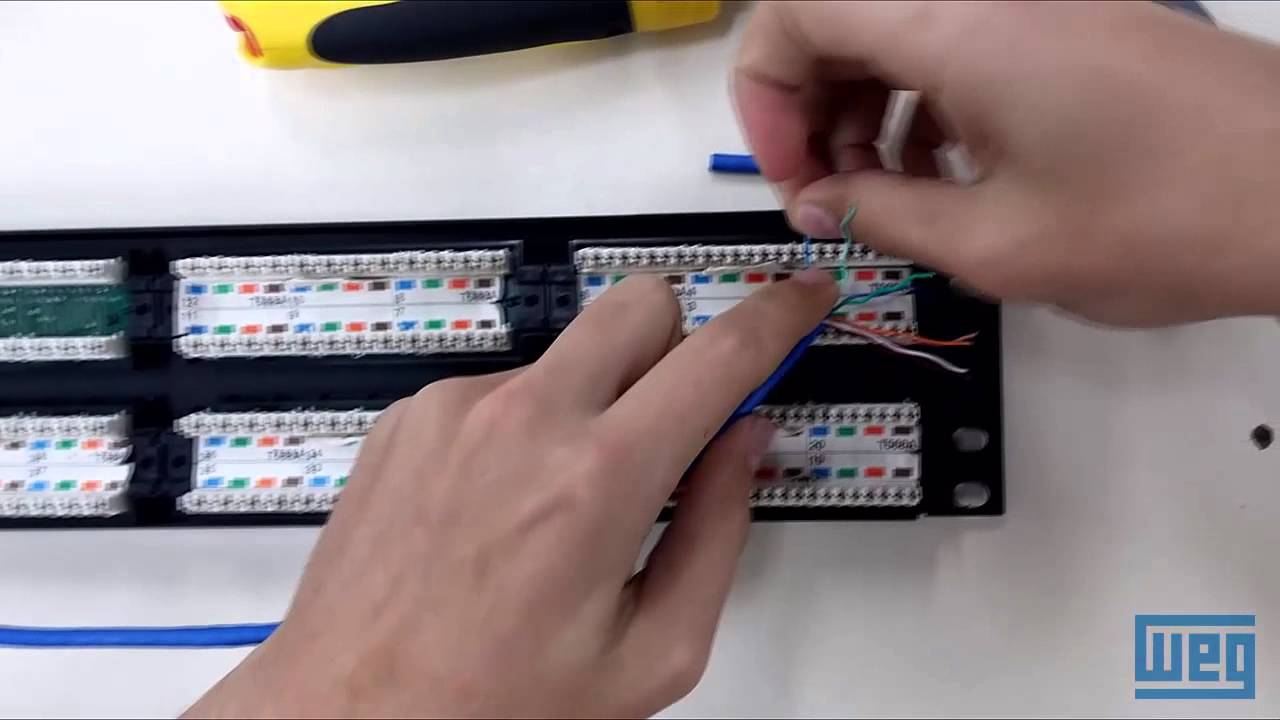 Conexão de Tomada de Rede até um Patch Panel (crossover)