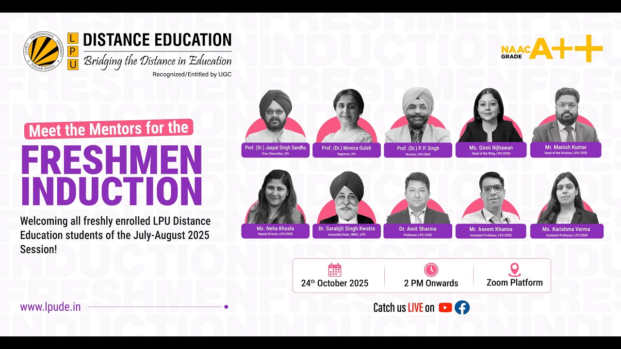 Induction Programme for LPU Distance Education Students (July–August 2025 Session)