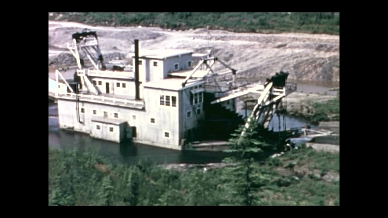 Operating gold dredge in the Klondike