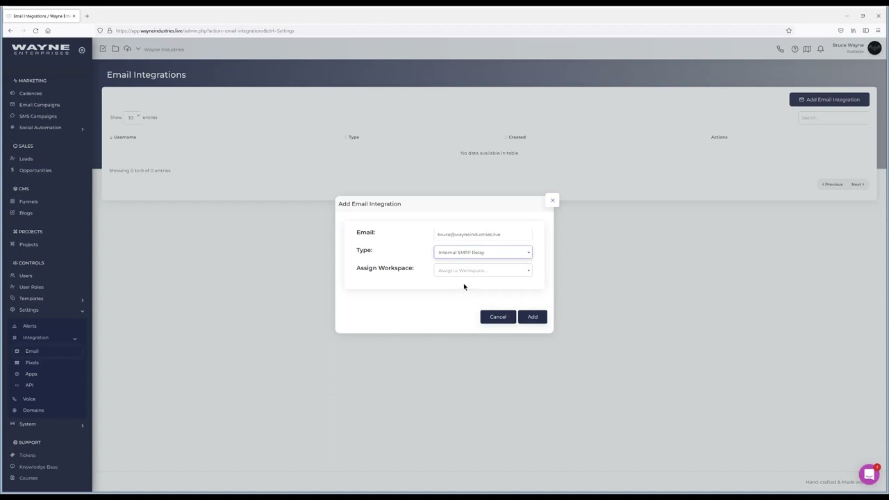 Connect To Ligna’s Built-in Internal SMTP for Sending Email Campaigns