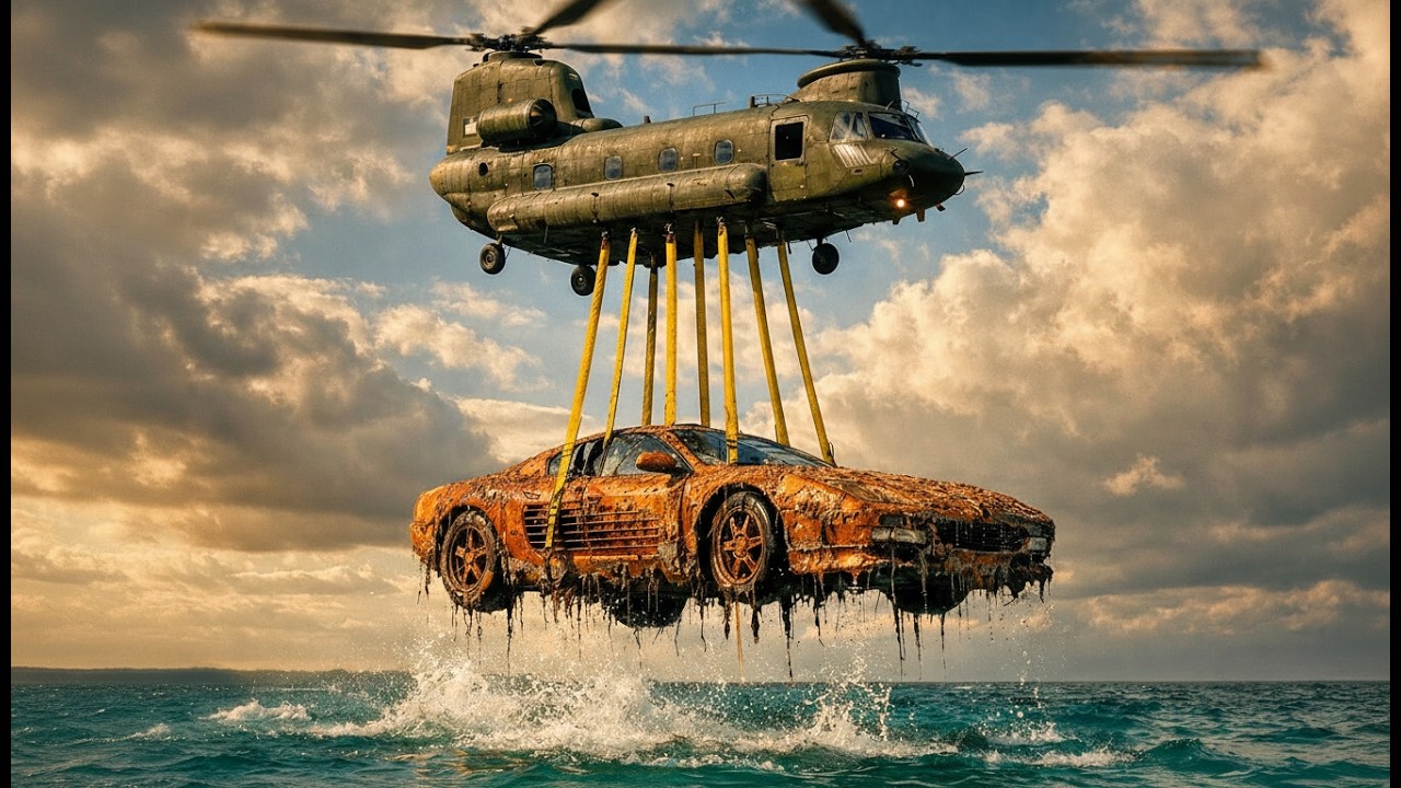 ASMR Sea Restoration — Ferrari Testarossa 33 Years Sunken Harbor to Factory Fresh