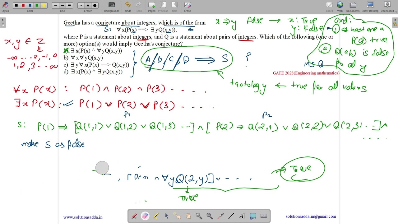 GATE 2023 | EM | PROPOSITIONAL LOGIC | GATE TEST SERIES | SOLUTIONS ADDA | EXPLAINED BY VIVEK