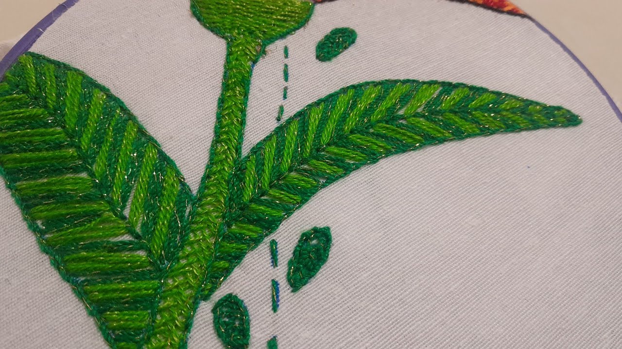 Bordado Fantasía Hojas largas /Hand embroidery fantasy leaves