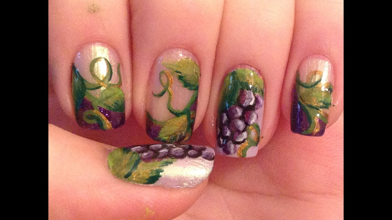 Elegant Grapes Nail Art Tutorial