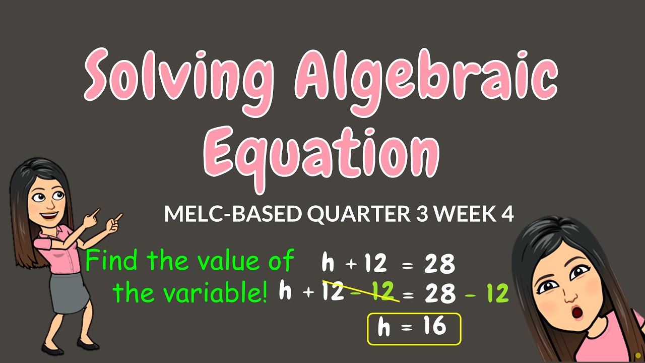 SOLVING ALGEBRAIC EQUATIONS | GRADE 6