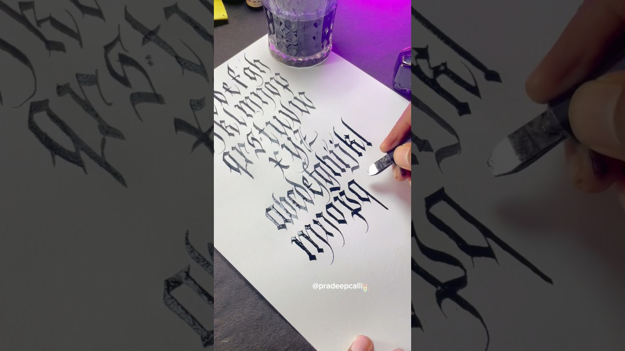 Fraktur Alphabet #calligraphy #pradeepcalligraphy #art #calligraphyart #shorts #fraktur