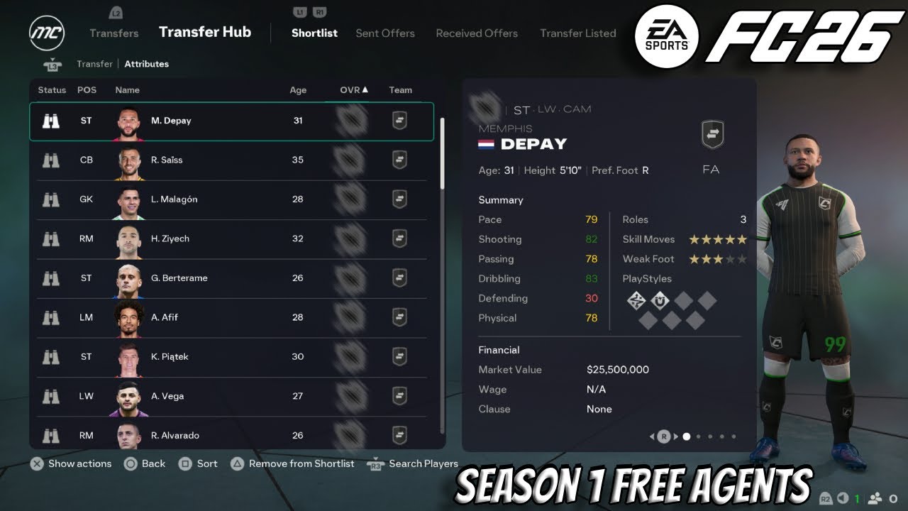 FC26: ЛУЧШИЕ СВОБОДНЫЕ АГЕНТЫ В 1-М СЕЗОНЕ