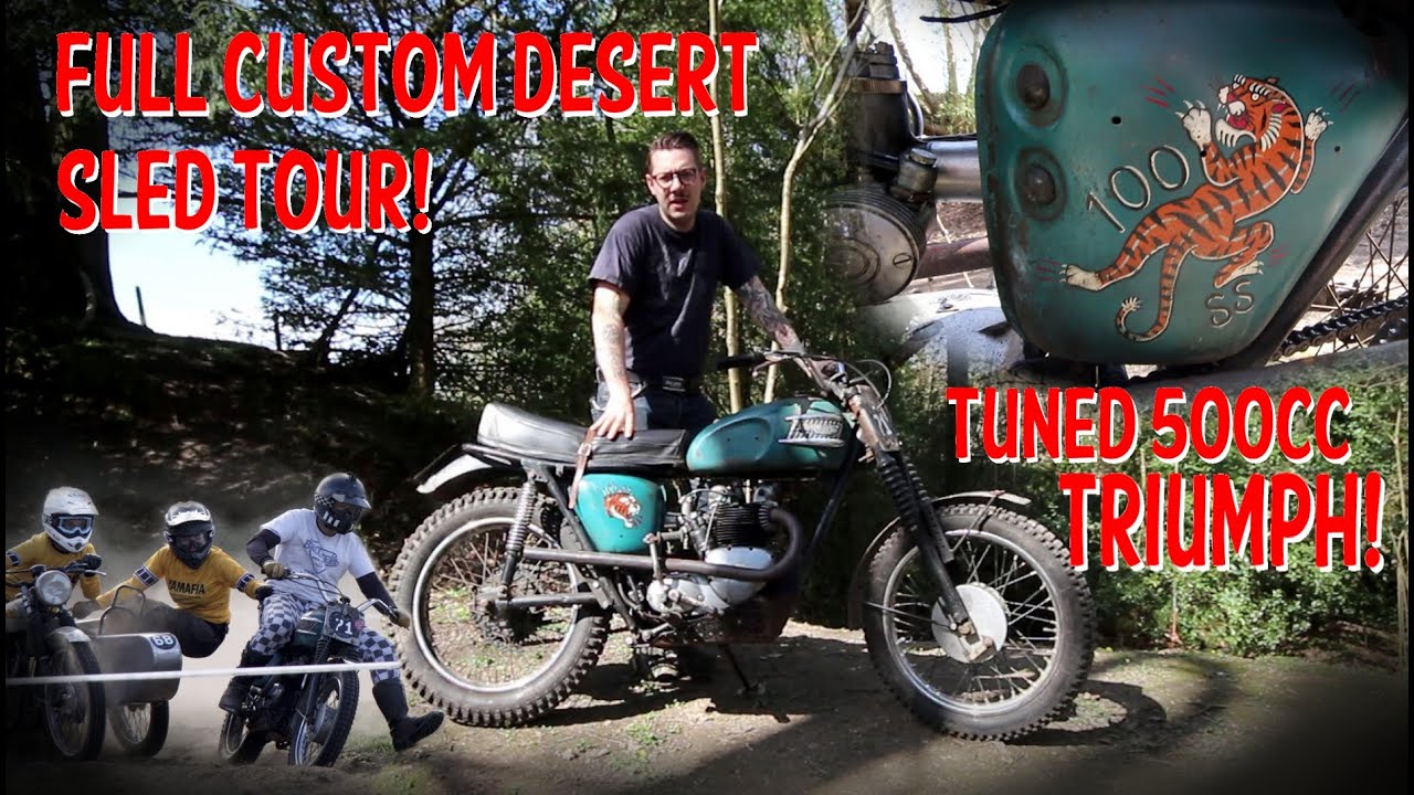 60'sTriumph Desert Racer Vehicle Tour! SOUND and RIDE