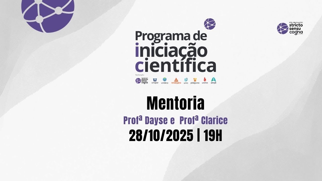Mentoria | Programa de Iniciação Científica | 28/10/2025 | Escrita Científica