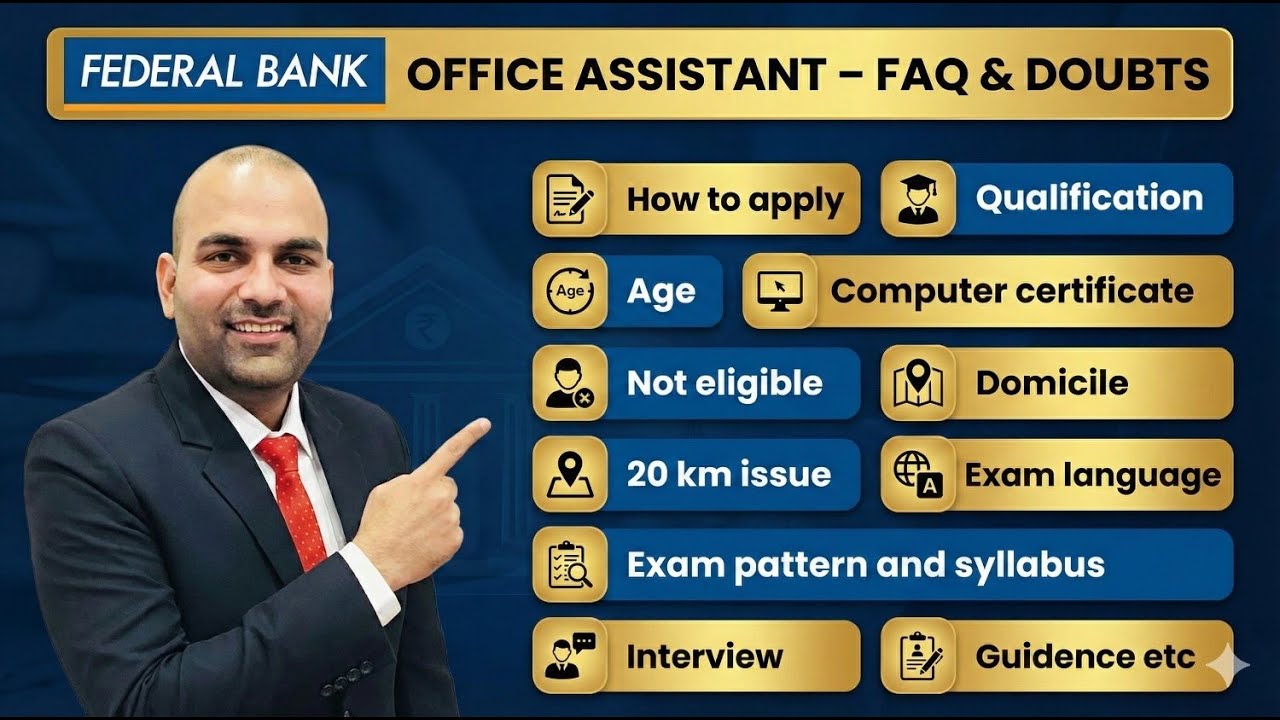 FAQs & Doubts - Federal Bank Office Assistant 2026 | #examprepp #bankingcareer #bankingjobs #job