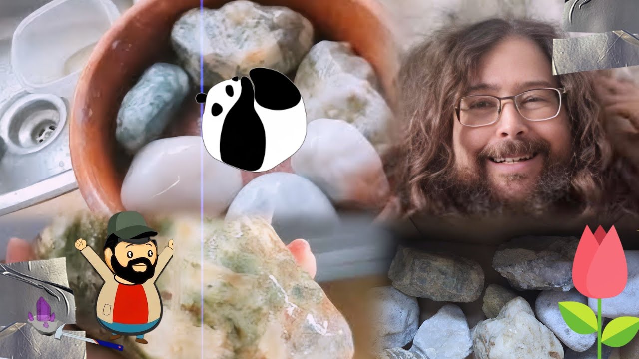 Mes grosses roches ont l'air bien après deux semaines dans un grand rock tumbler