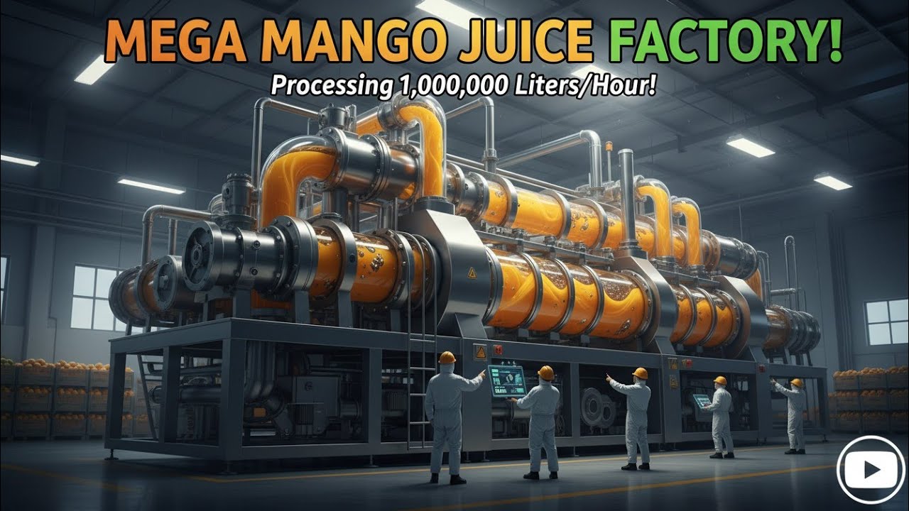 How Mango Juice Is Made in a Factory | Inside Industrial Juice Processing Plant #factoryprocess 