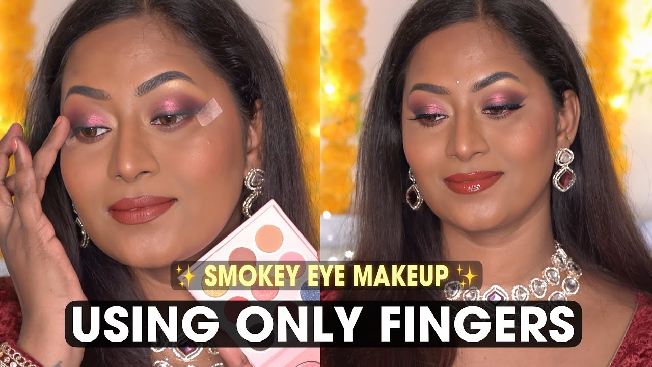 Festive Smokey Eye ✨ USING ONLY FINGERS ✨ & Affordable Eye Palette