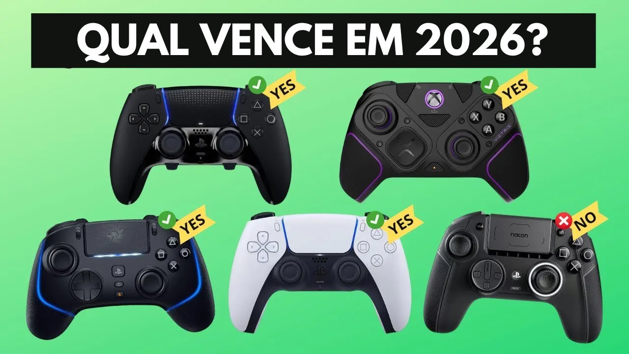 Melhores Controles para PS5 em 2026 - DualSense Edge, PDP Victrix Pro vs PlayStation DualSense