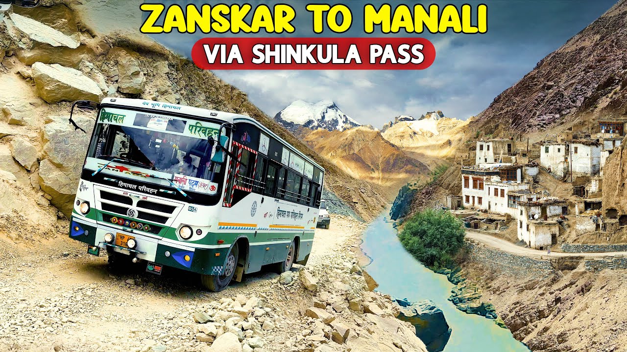 FIRST HRTC BUS TO ZANSKAR PART-2 | Padum to Manali by HRTC bus - पदम् से मनाली | Himbus