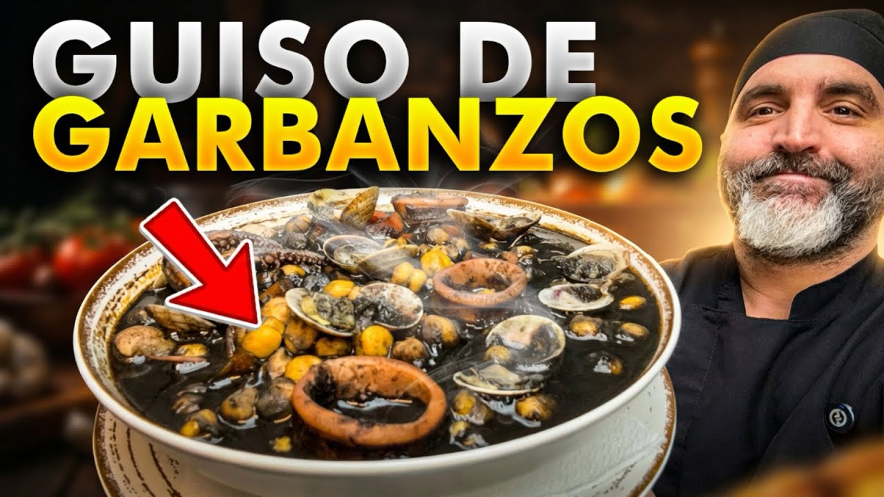 El guiso más sorprendente que he cocinado: garbanzos en tinta de calamar 🤯🦑