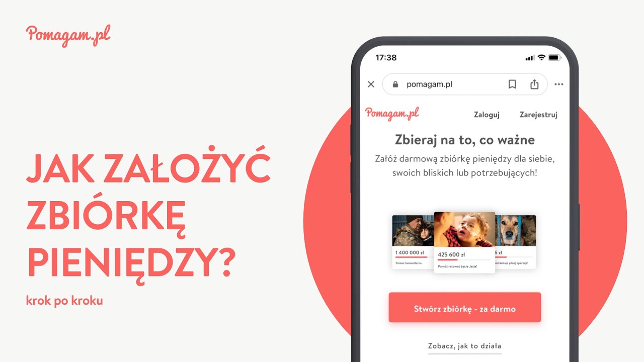 Jak założyć darmową zbi&oacute;rkę pieniędzy na Pomagam.pl w kilka chwil ❤️ krok po kroku