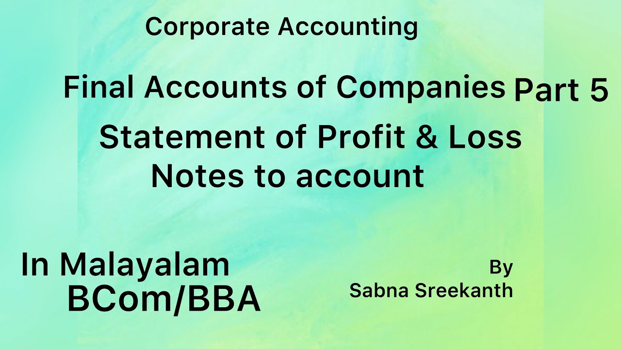 ~5~Final Accounts of company