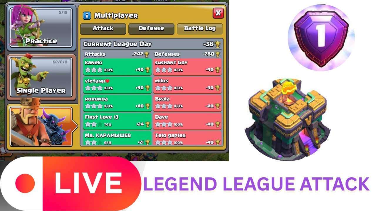 Clash Of Clans TH14 Vs Th17 Legend Attack Strategy | 6 #coc   #supercell