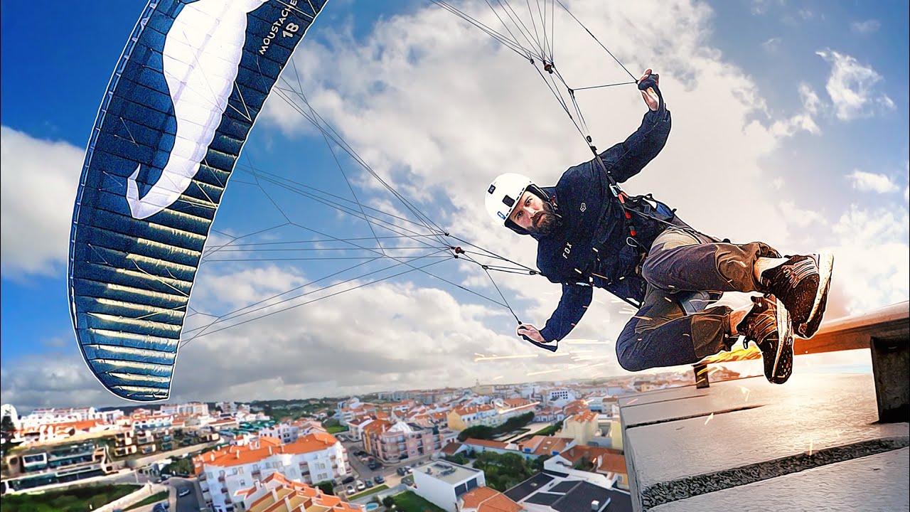 JE SLIDE LES TOITS EN PARAPENTE ! (et c'est incroyable !)