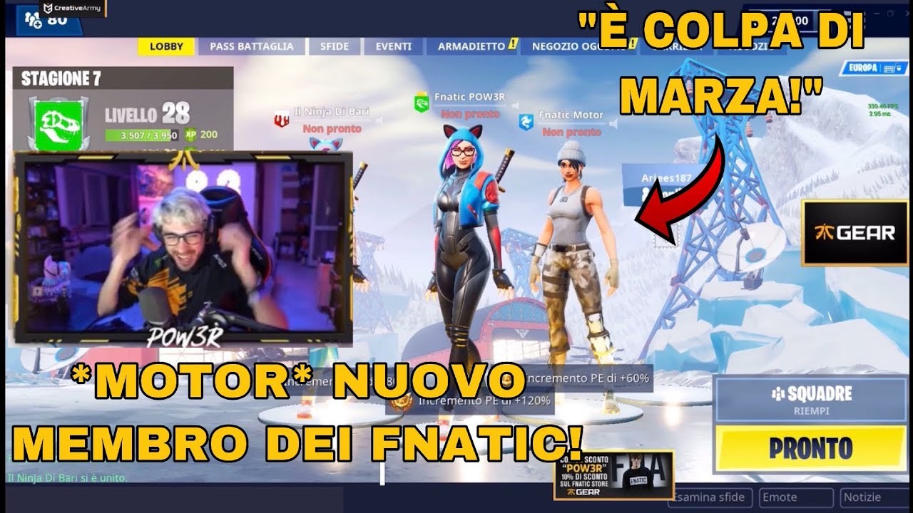 POW3R GIOCA CON IL NUOVO MEMBRO DEI FNATIC CHE OFFENDE MARZA IN LIVE 😂