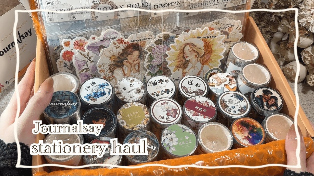 【Unboxing】大量のPETテープを開封してコラージュする♡ stationery haul＊ journalsay＊ASMR