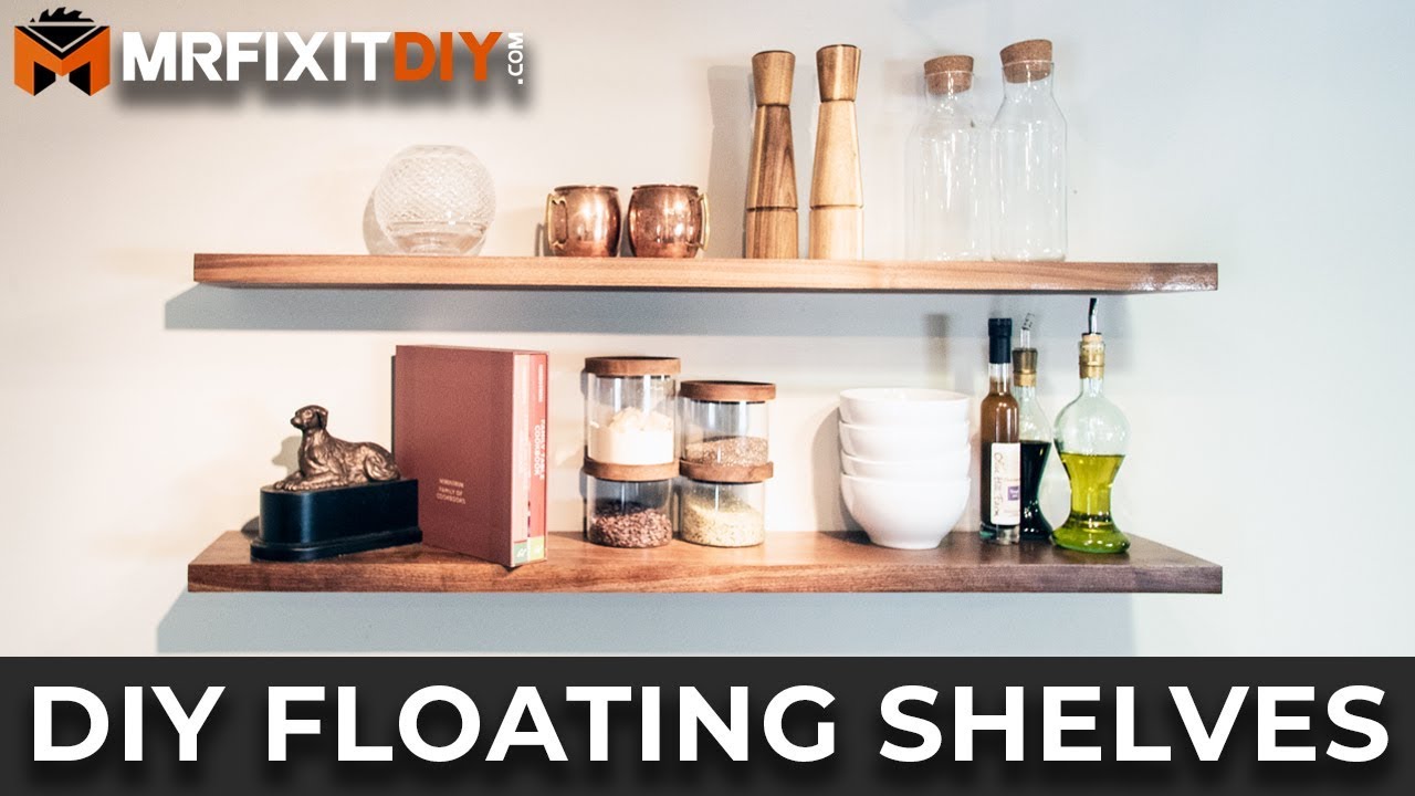 DIY Solid Hardwood Floating Shelves