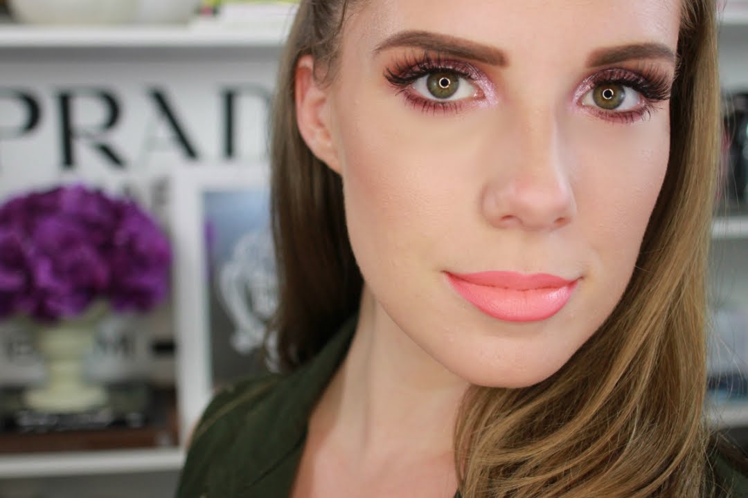Summer Makeup  Purple Eyes and Coral Lips | XxSarahNicolexX