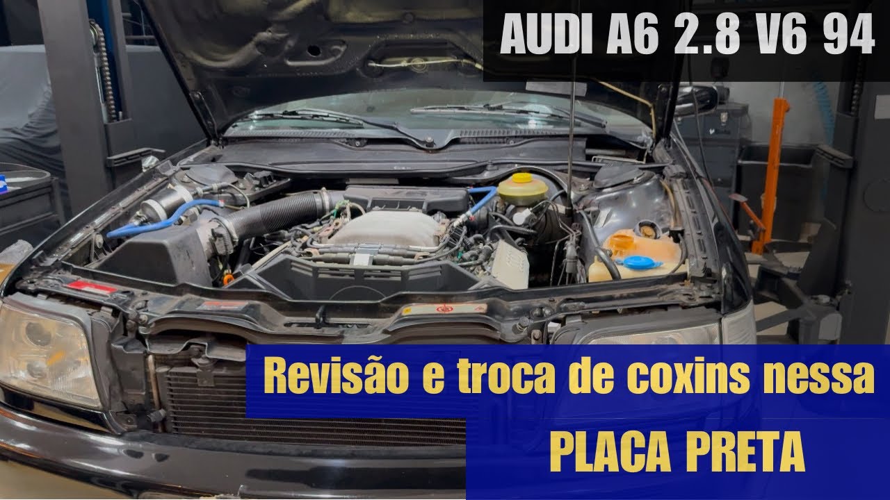 Uma raridade de placa preta, substituição correia dentada e coxins nessa Audi A6 2.8 V6 94!