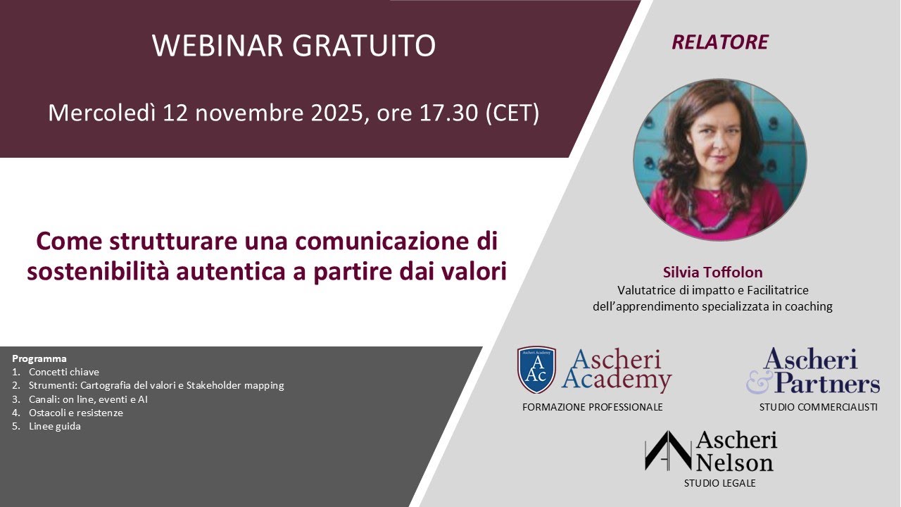 Webinar: Come strutturare una comunicazione di sostenibilità autentica a partire dai valori