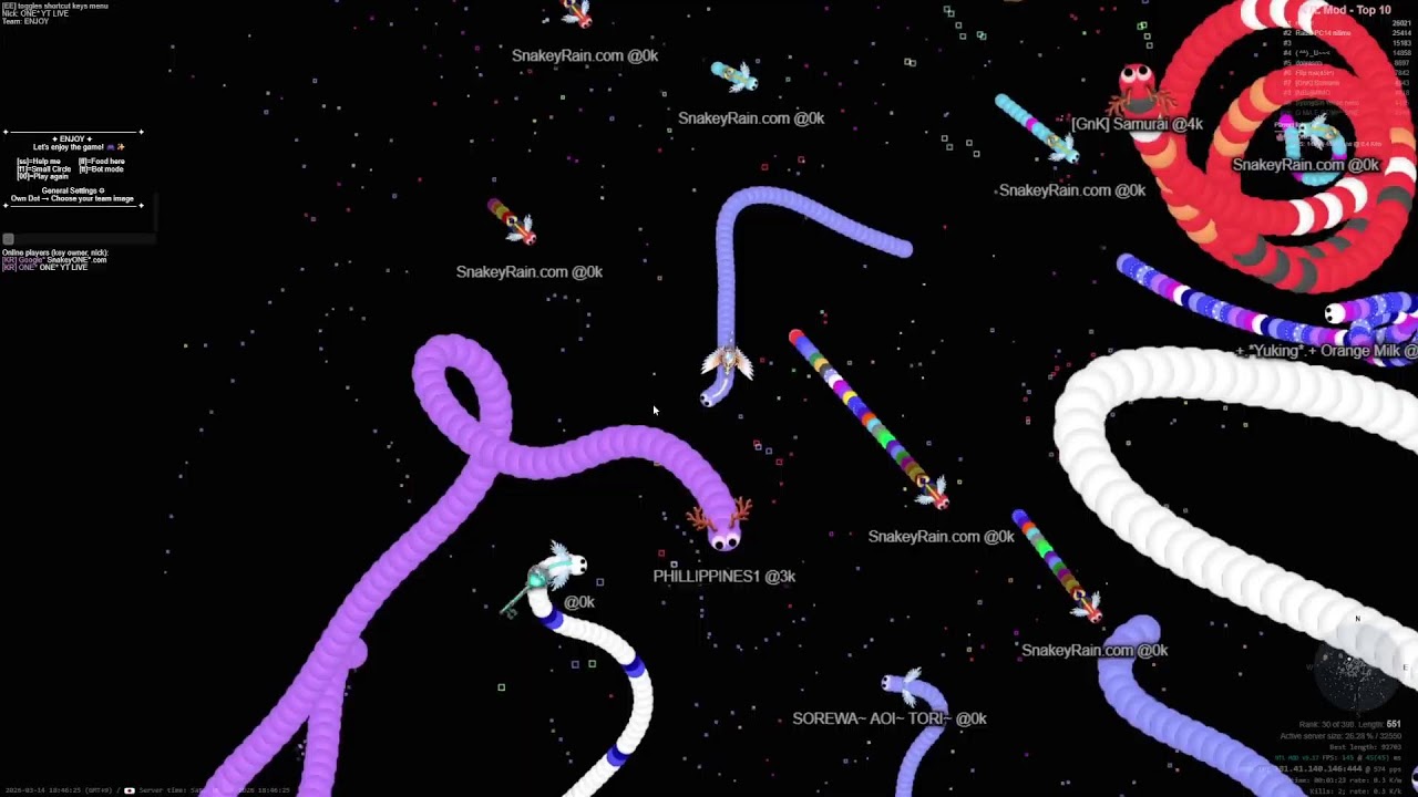 [slither.io] ONE Live _지렁이키우기