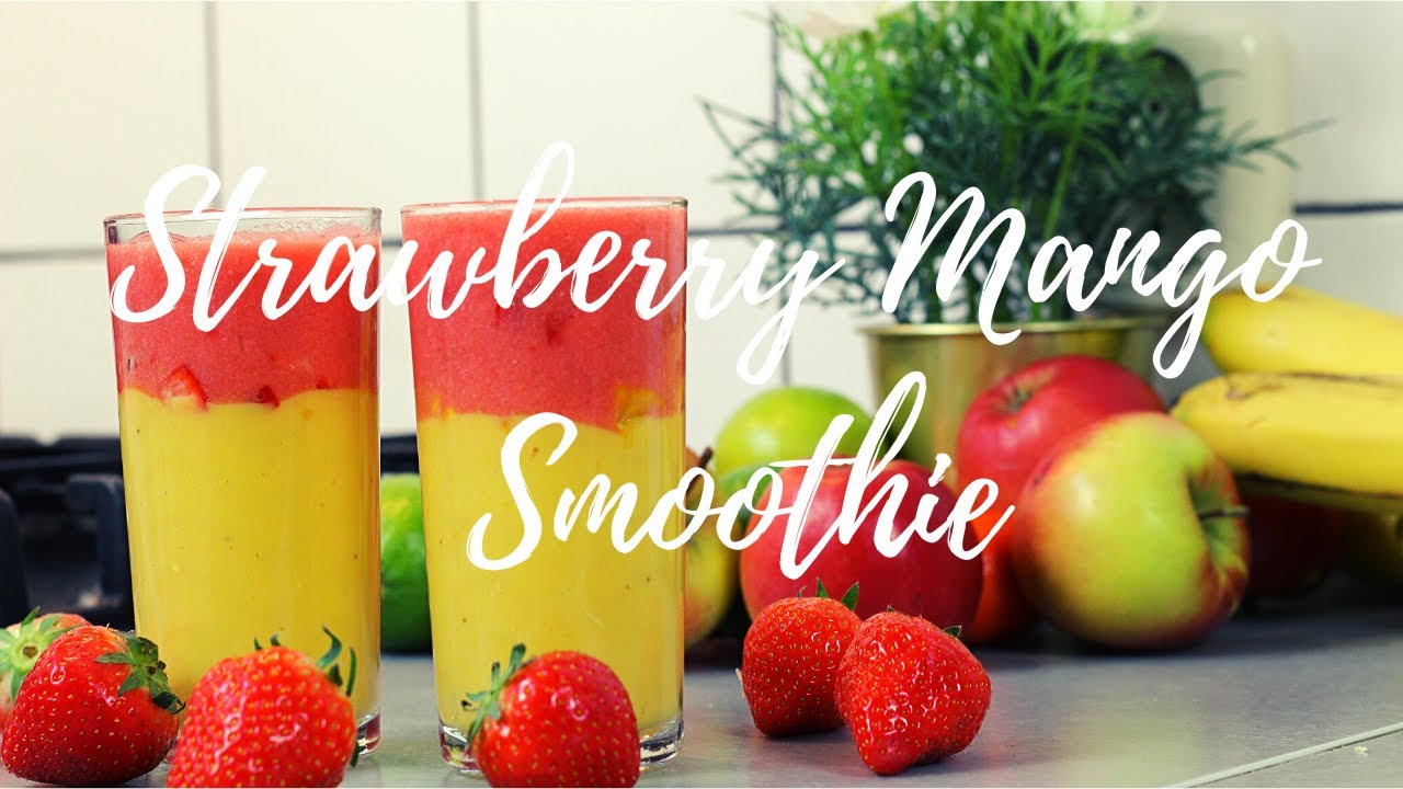 Strawberry Mango Smoothie ! Mango strawberry smoothie !