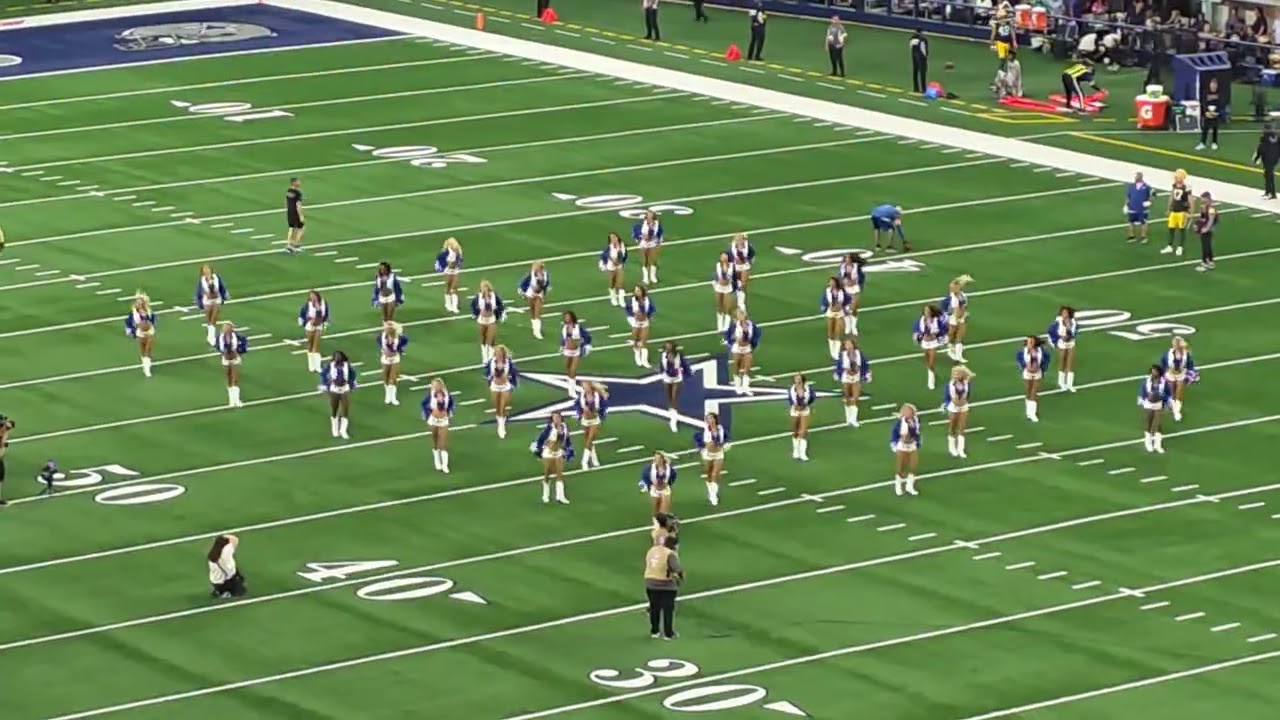 Dallas Cowboys cheerleaders pregame performance 9/28/25 on field. Vs Green Bay Packers 