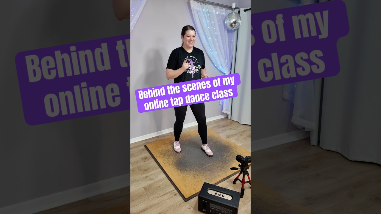 Behind the scenes of my online tap dance class 🕺💃🏻🪩 #tapdanceforbeginners #bts