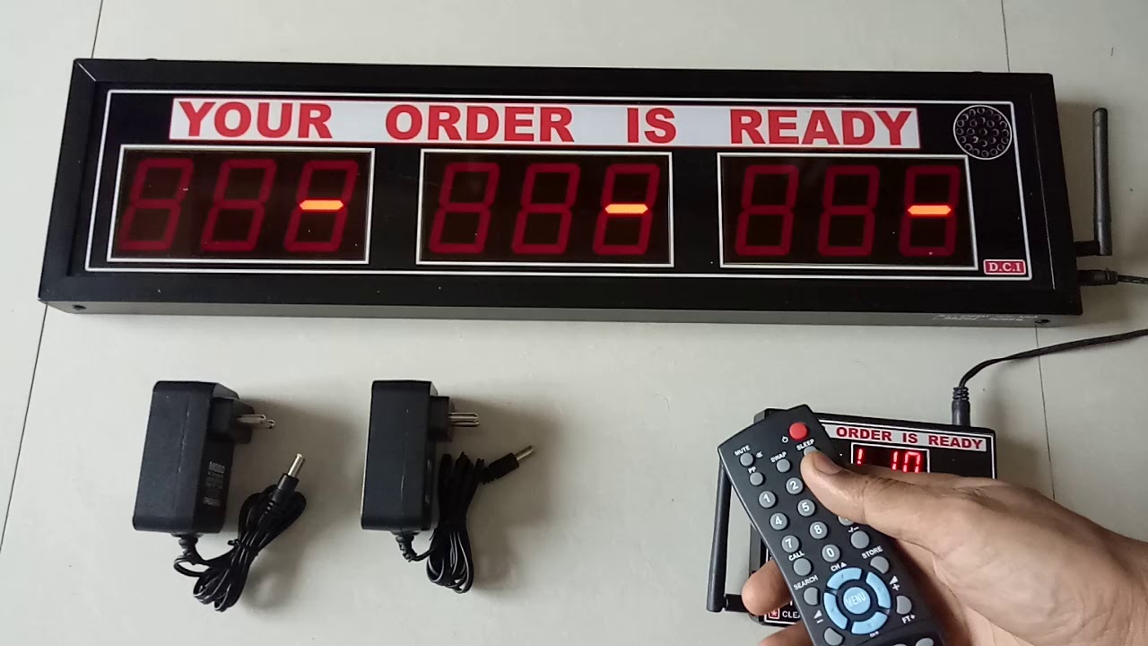 Wireless Restaurant Token Display with volume memory