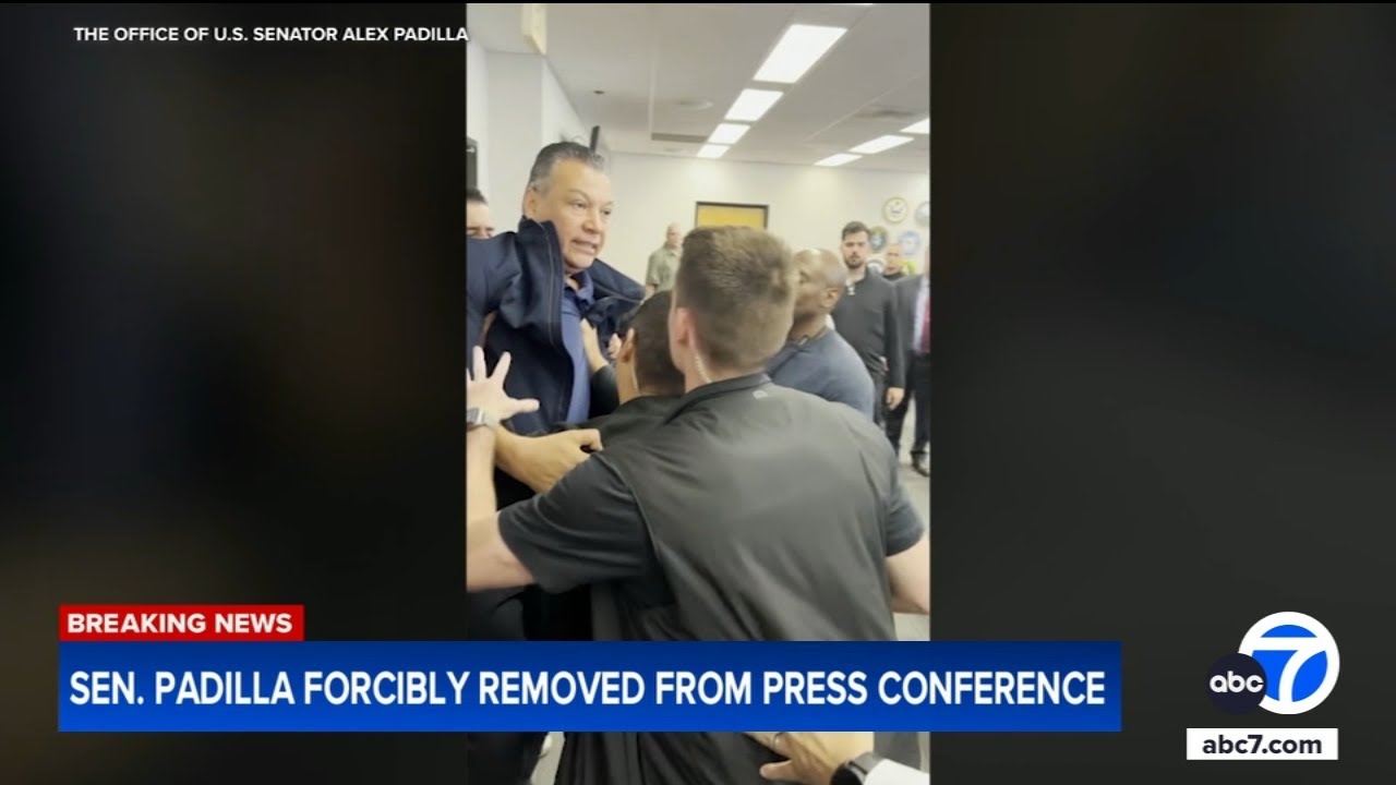 New video shows Sen. Alex Padilla forced to ground, handcuffed during DHS press conference in L.A.