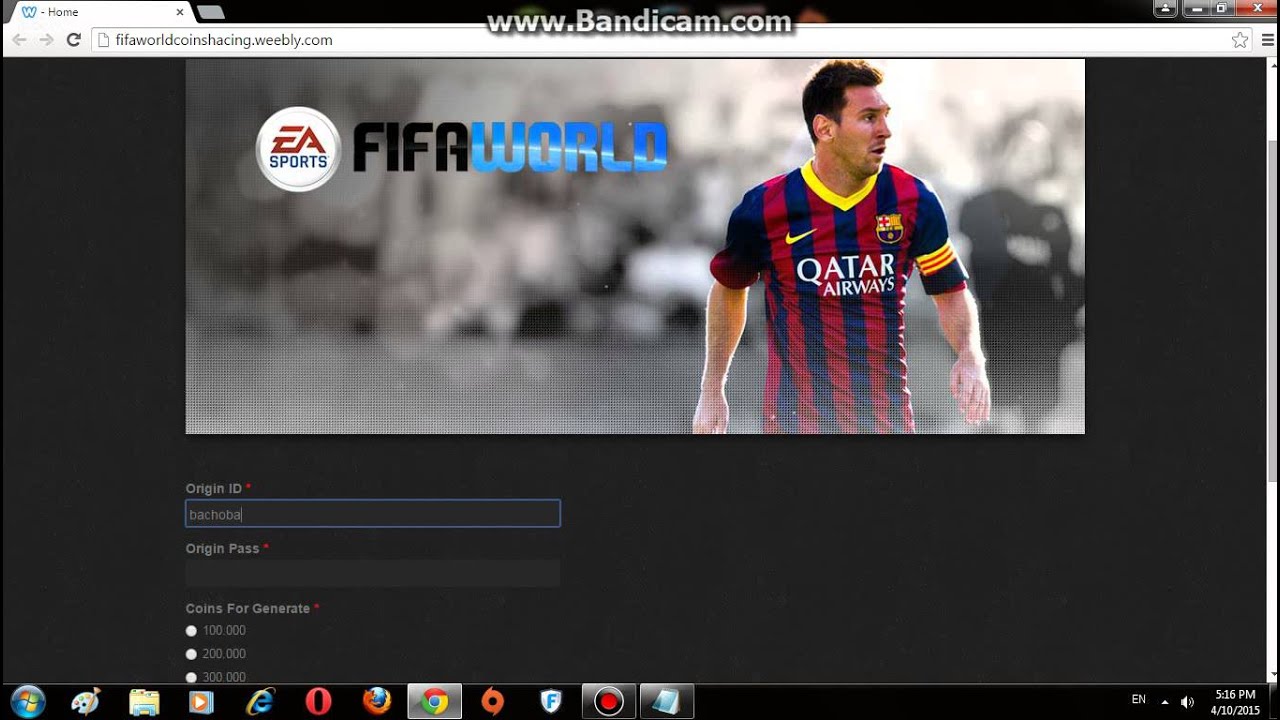 FIFA WORLD coins generator