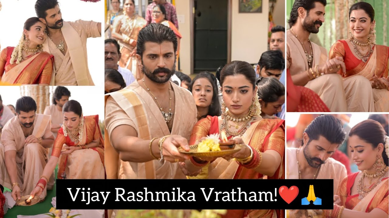 Vijay Deverakonda & Rashmika Mandanna's  Satyanarayana Vratham🌸🙏 | Beautiful Divine Moments ❤️