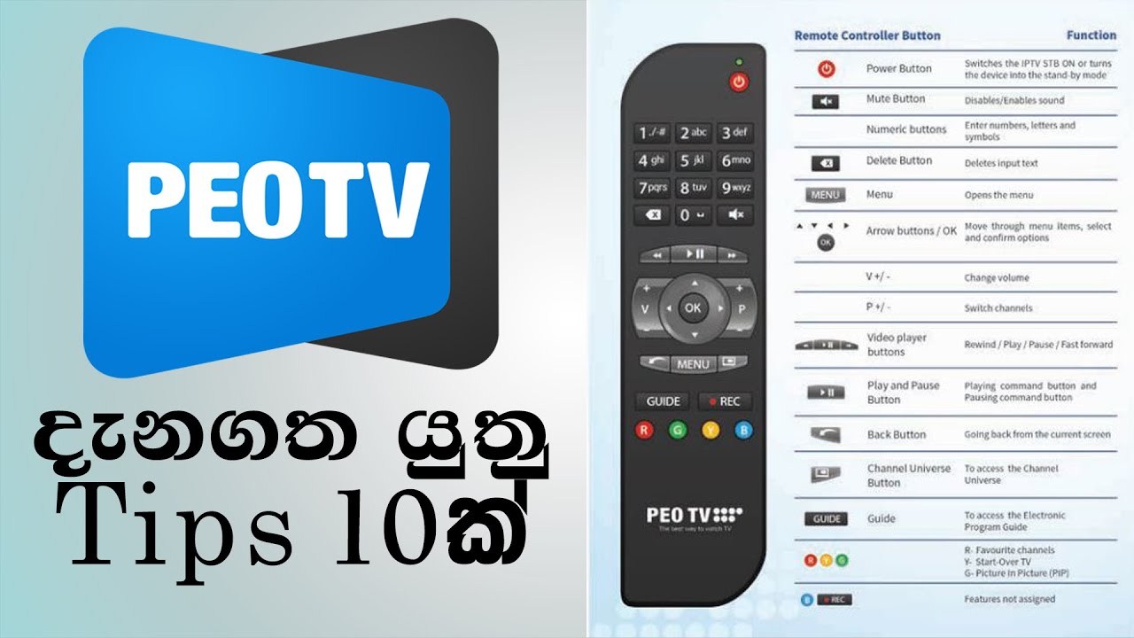 10 Tips For PEO TV Users | Explained in Sinhala