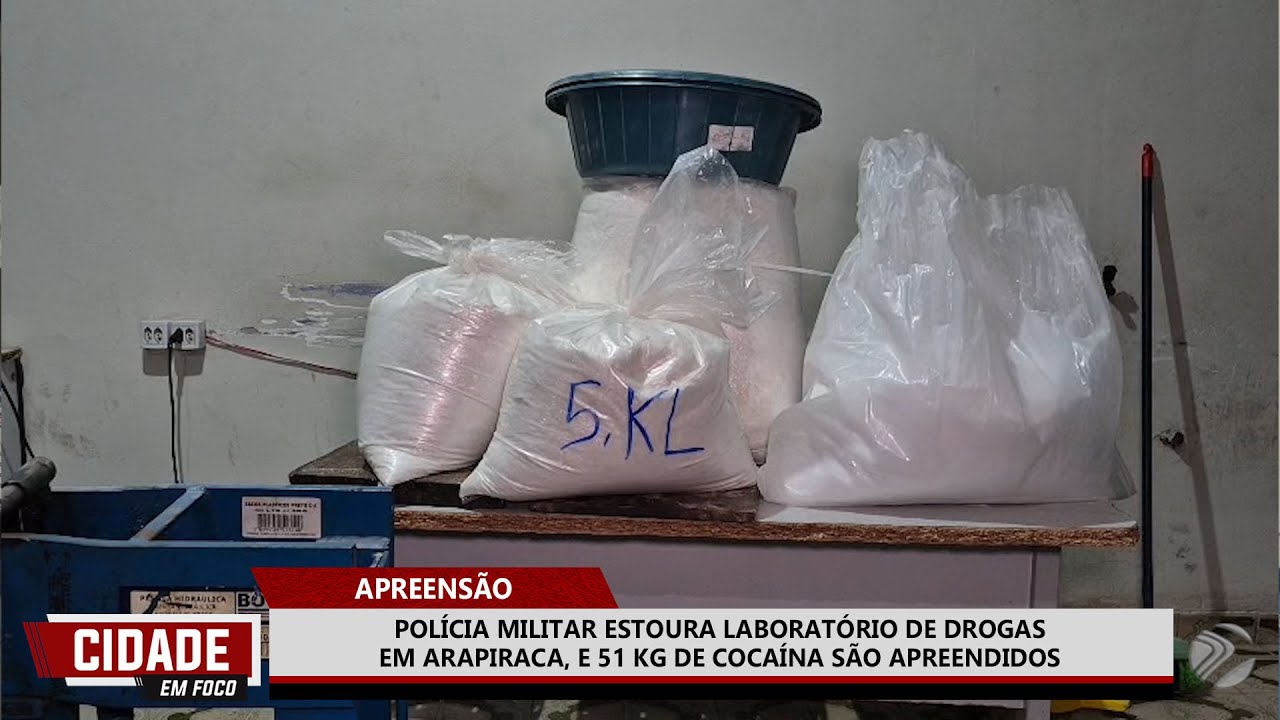POLÍCIA MILITAR ESTOURA LABORATÓRIO DE DROGAS EM ARAPIRACA, E 51 KG DE COCAÍNA SÃO APREENDIDOS
