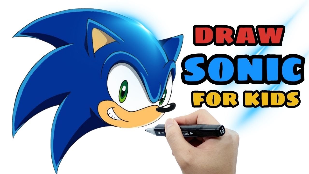 DRAW Sonic Cute 💙 Simple Drawing For Kids