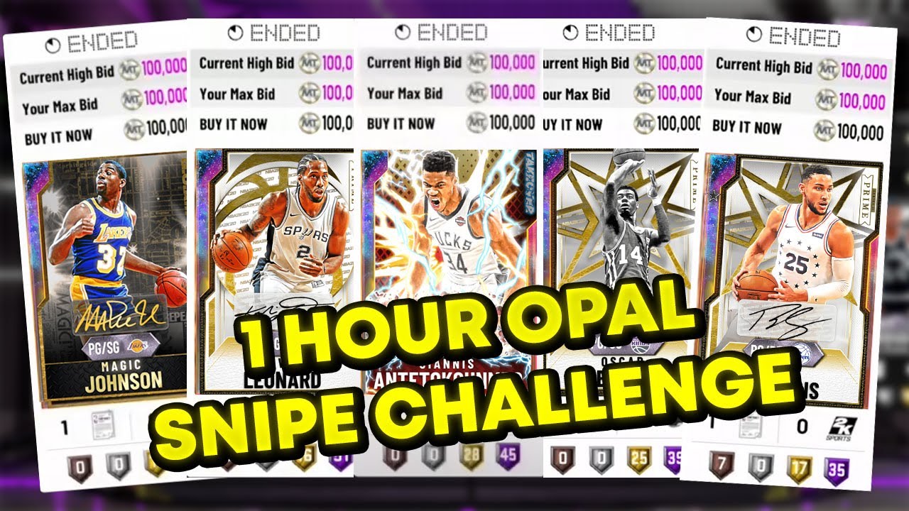 1 HOUR GALAXY OPAL SNIPE CHALLENGE!! CAN WE SNIPE A GALAXY OPAL?? NBA 2K20 MYTEAM