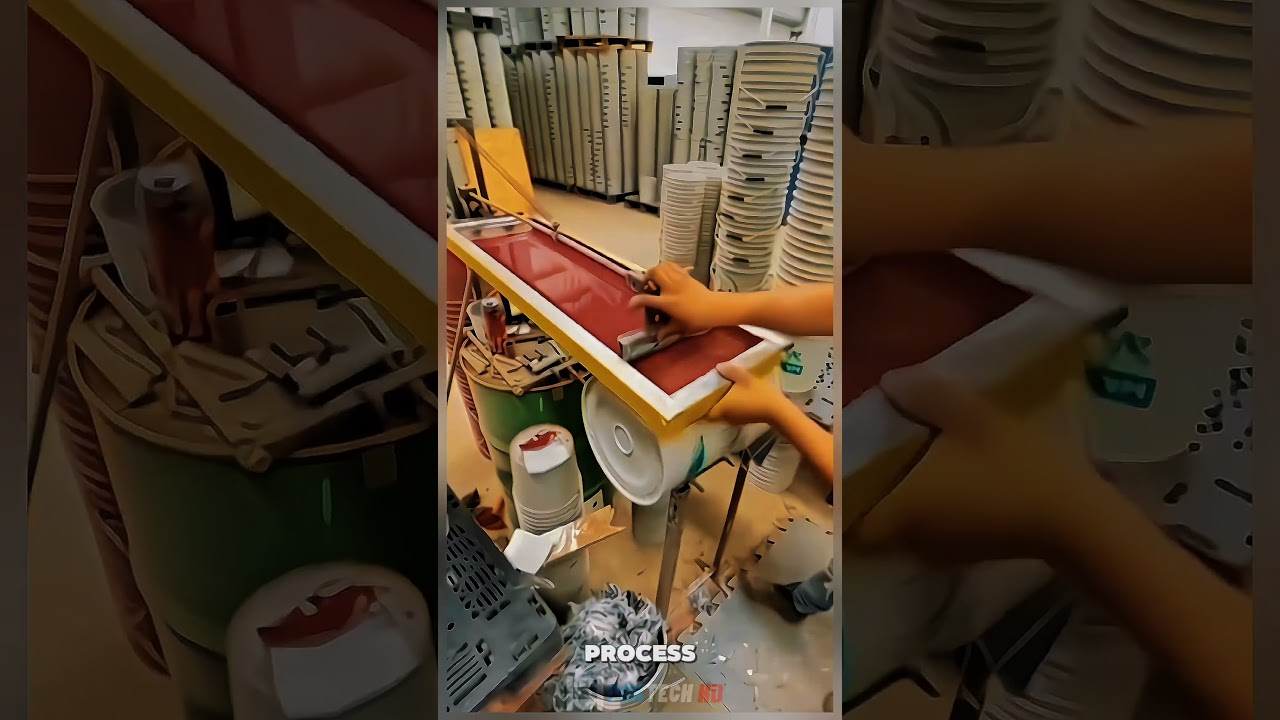 Ручной процесс трафаретной печати с ковшом
