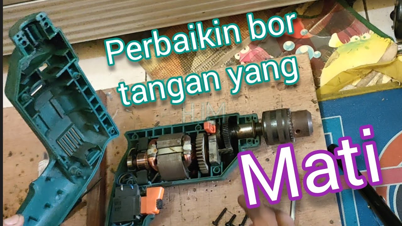 Cara Memperbaiki Bor tangan mati total,  ganti on off bor