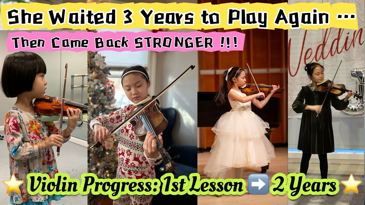 She Waited 3 Years to Play Again… Then Came Back STRONGER | Violin Progress: 1st Lesson ➡️ 2 Years