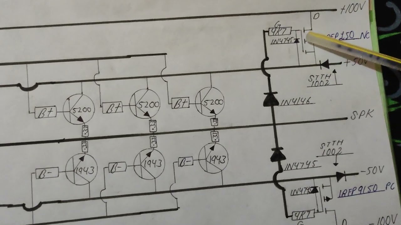Class H Amplifier power stage circuit diagram