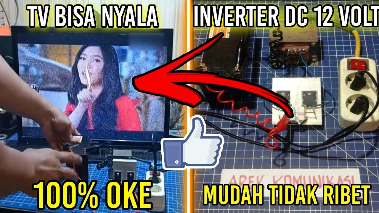 Cara Buat Inverter 12 Volt DC To 220 Volt AC Sederhana. TV BISA NYALA !!