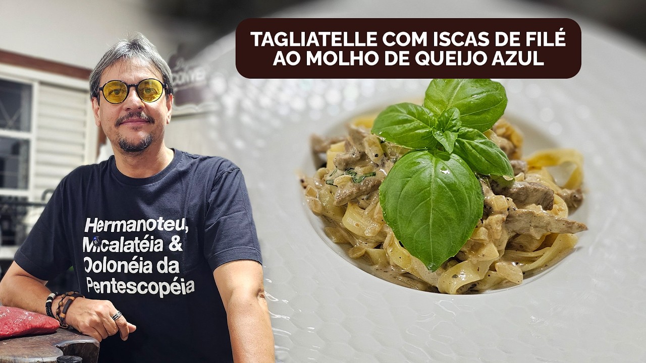 Degustando Conversas #14 | Tagliatelle com Filé ao Molho de Queijo Azul | Receita com Flambagem