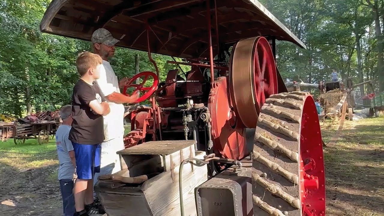 Watch This Engine Work! It's a 1915 Frick Steamer Driving The Threshing At Tuckahoe in Maryland!